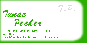 tunde pecker business card